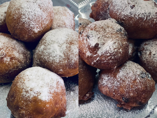 Gesorteerde oliebollen, naturel en met rozijnen